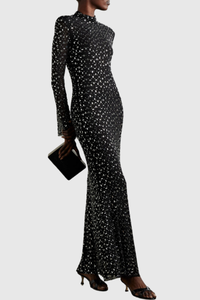 Sophisticated Maxi Dress with Mesh and Fine Detailing – Amelia