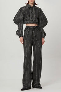 Fashion-Forward Denim Jacket with Unique Accents – Olivia