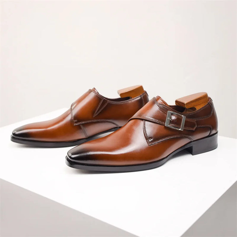 Men's Classic Leather Dress Shoes with Polished Finish – Luca