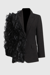 Women's Mesh Ruffle Blazer for Sophisticated Ensembles – Sophia