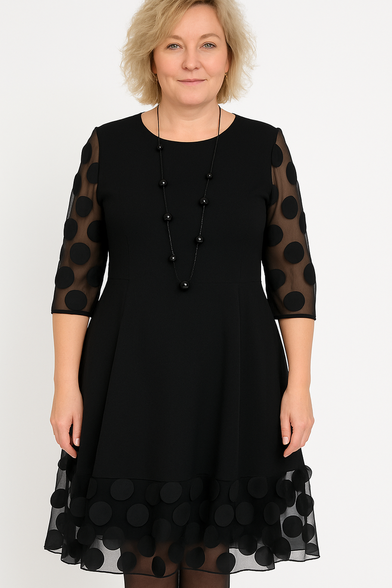 Chic Flared Midi Dress for Women – Emily