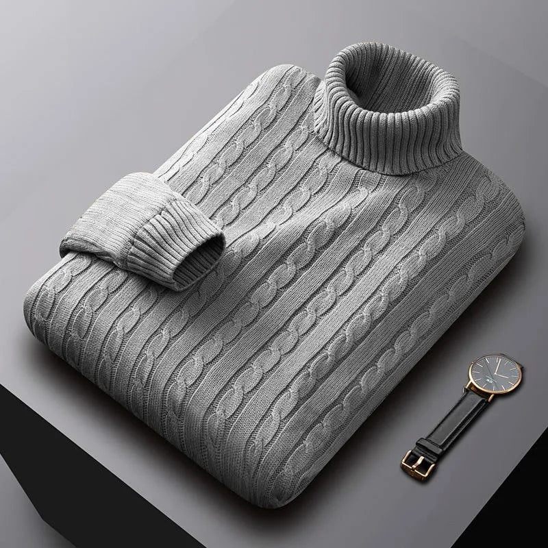 Stylish Men’s Roll-Neck Jumper – Sleek & Warm Essential – Ethan