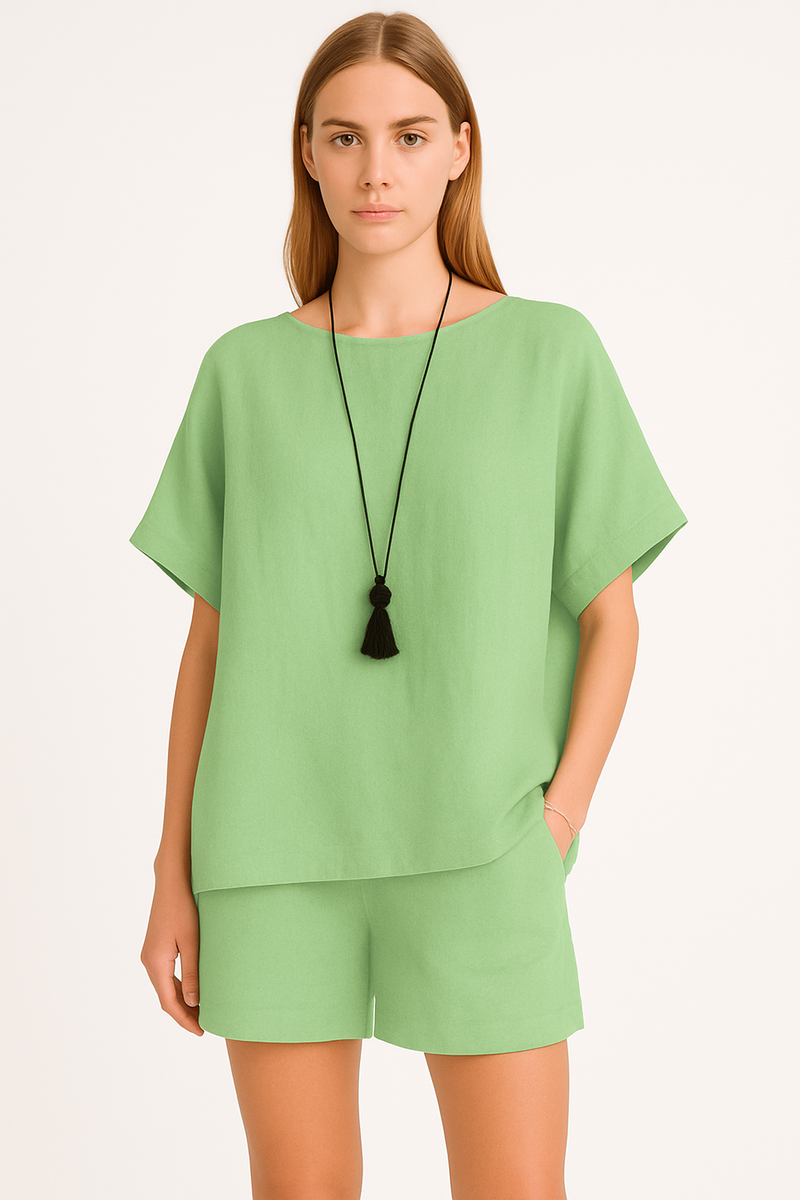 Breathable Summer Blouse and Relaxed Fit Pants Set – Emily