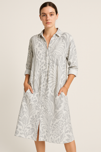 Casual Summer Dress – Relaxed Fit with Stylish Printed Cuffs – Olivia