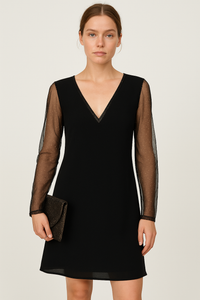 Classic V-Neck Dress Perfect for Special Occasions - Ava
