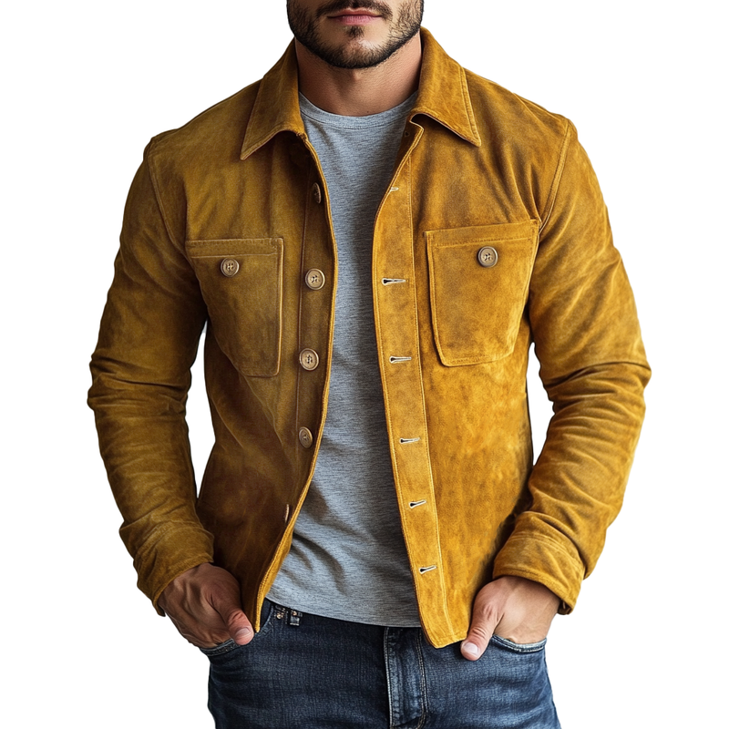 Vintage Suede Men’s Jacket for Everyday Elegance – Charles