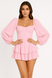 Classic Square Neck Long Sleeve Top for Versatile Styling – Emily