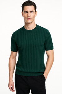 Stylish Knitted Short Sleeve Blouse for Effortless Chic – Axe