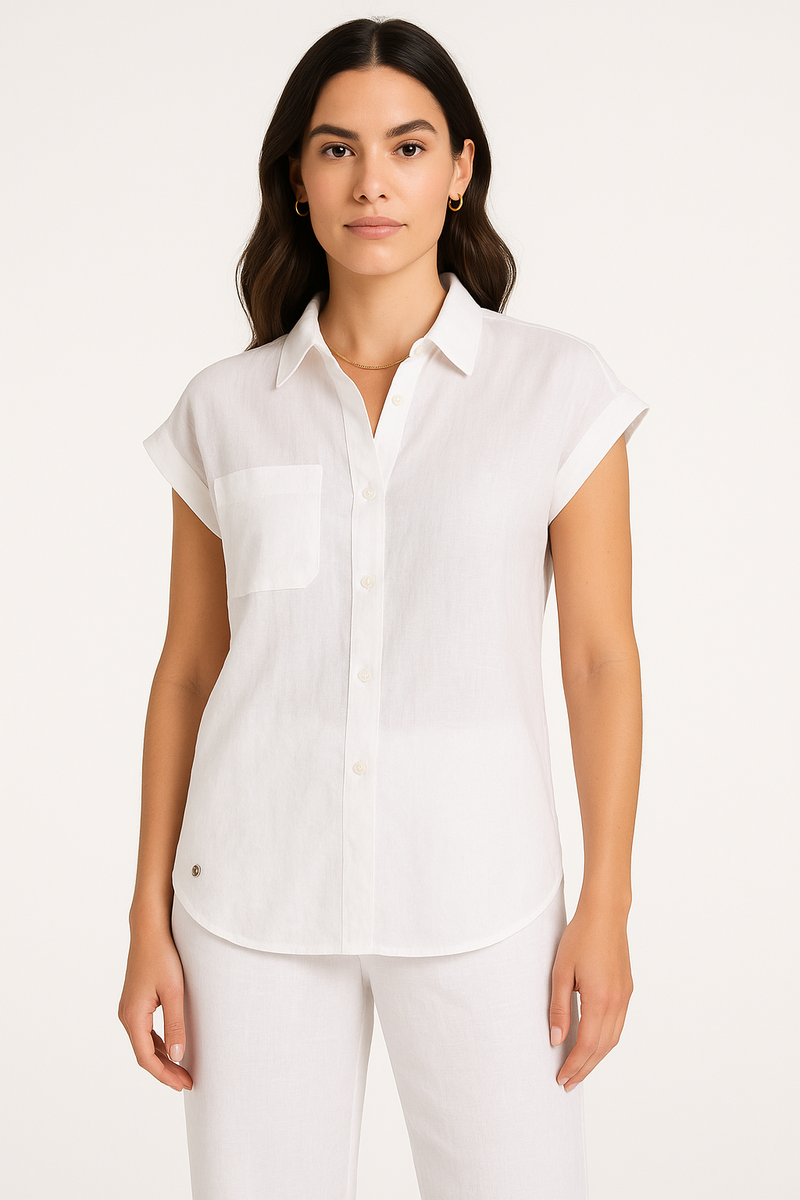 Chic Short-Sleeve Loungewear Set with Stylish Details – Sophia