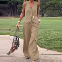 Women's Wide-Leg Suit Pants with Contemporary Style - Sophia
