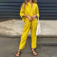Relaxed V-Neck Lounge Set with a Casual Fit – Olivia