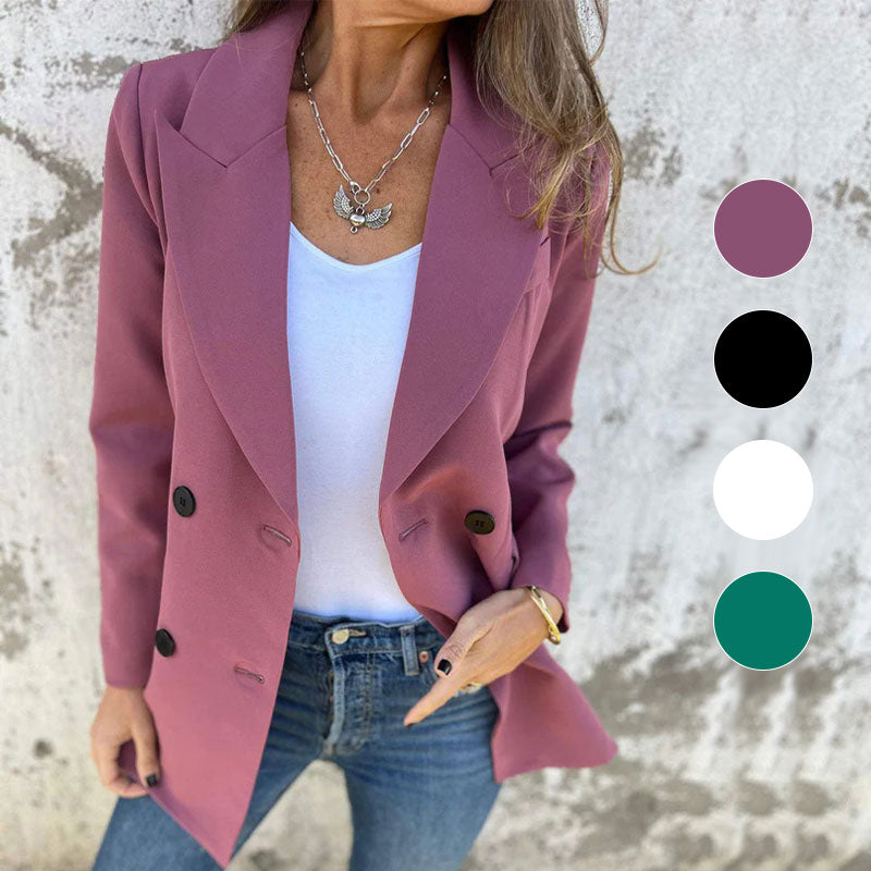 Unisex Solid Color Blazer for a Sleek Look – Alex