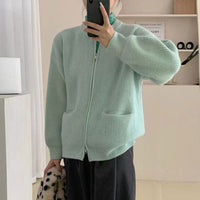 Knitted Double-Zip Coat with Functional Pockets – Emily