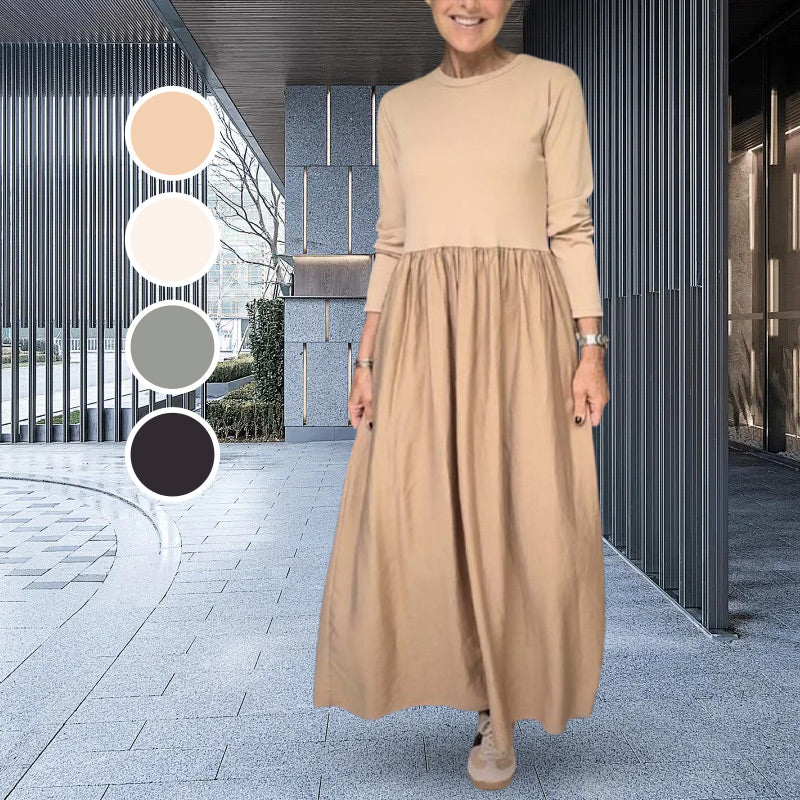 Functional Cotton Midi Dress with Stylish Pockets – Amelia