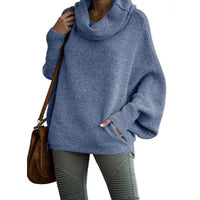 Casual Batwing Sleeve Cowl Neck Sweater with Functional Pocket – Olivia