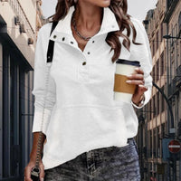 Minimalist Stand Collar Pullover for Women, Lightweight & Stylish – Emily