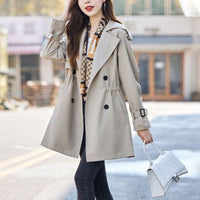 Classic Women's Trench Coat with Matching Scarf – Grace