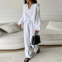 Effortless V-Neck Two-Piece Outfit for Every Occasion – Olivia