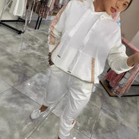 Women's Sporty Hooded Tracksuit with Modern Accents - Olivia