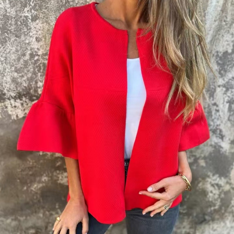 Women's Bell Sleeve Cropped Layering Jacket - Sophia