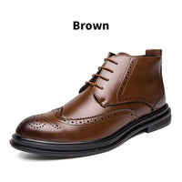 Men's Wingtip Brogue Leather Boots for a Classy Look – Ethan