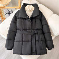 Quilted Lace-Up Winter Jacket, Elegant & Cold-Resistant – Sophia