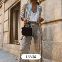Glamorous Sequin Pants Set, Elegant & Eye-Catching – Emily