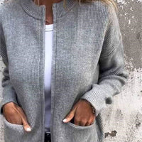 Women's Soft Knit Jacket with Full Zipper – Andrea