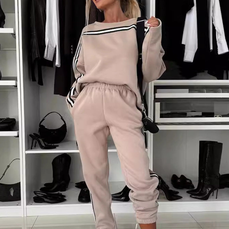 Women's Stylish Striped Knitwear Set - Emma