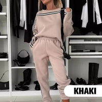 Women's Stylish Striped Knitwear Set - Emma