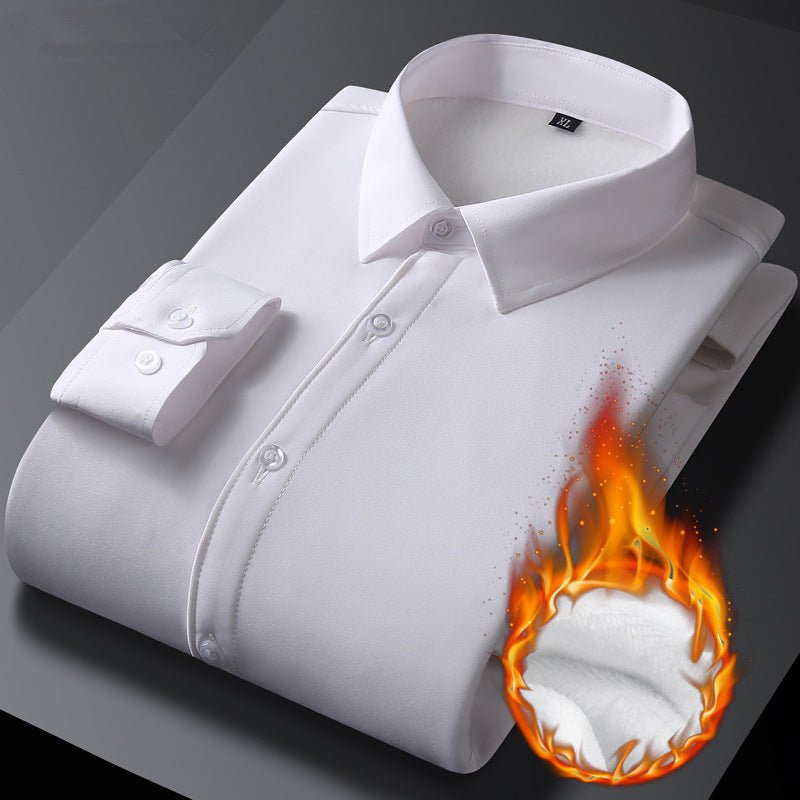 Warm and Stretchy Fleece-Lined Business Shirt – James