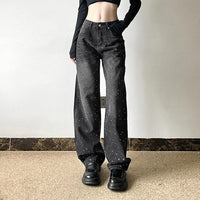 Statement Loose Straight-Leg Glitter Jeans for Bold Looks – Emma